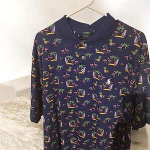 Ralph Lauren Blue Tropical Polo Shirt